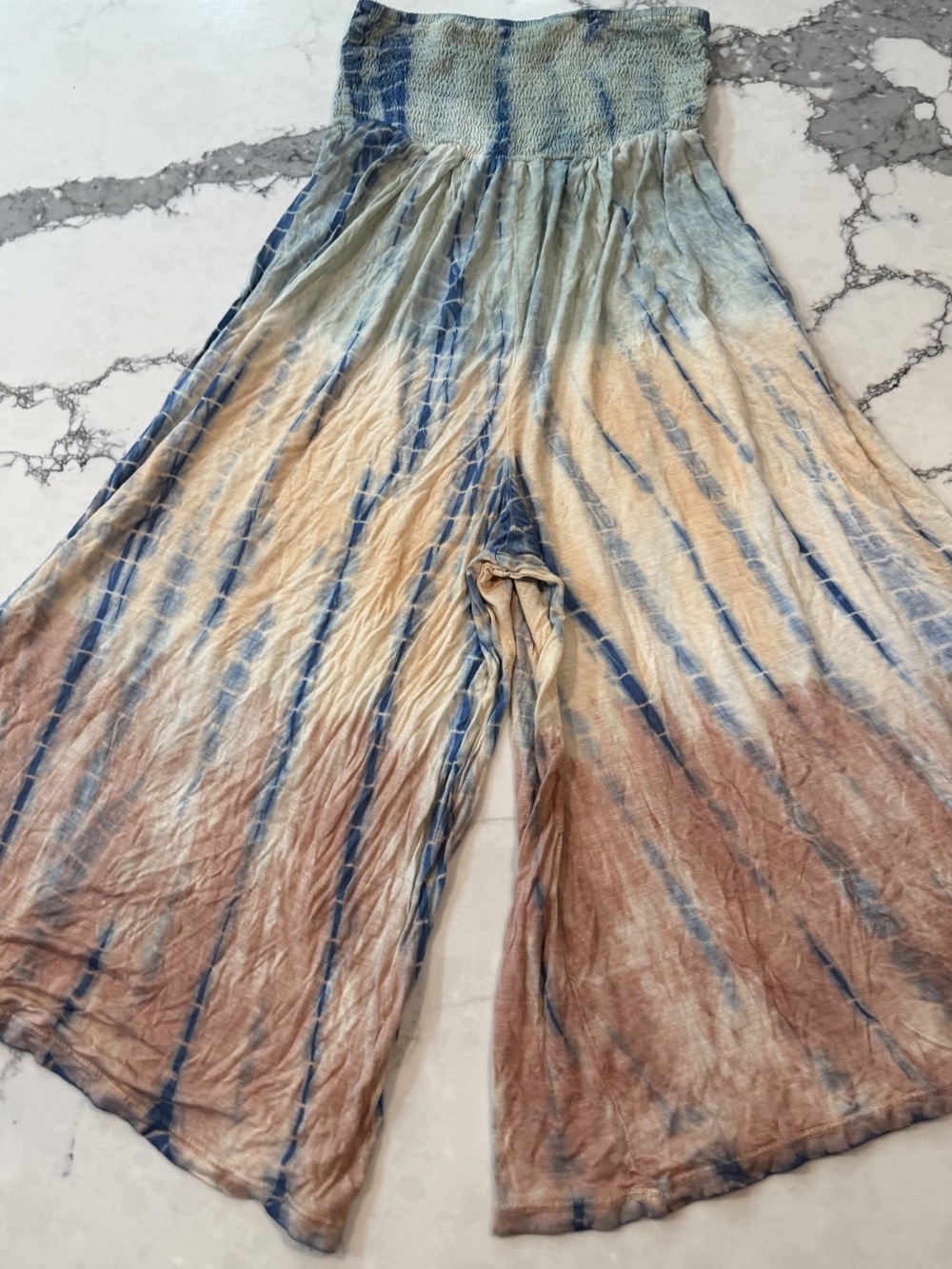 Kiwi + Punch Tie-Dye Wide Leg Romper Size Large MIDI Length